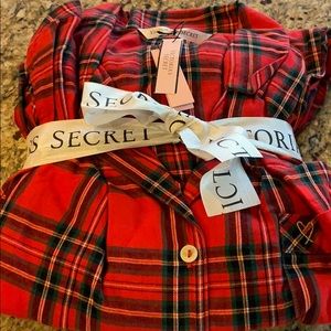 Victoria Secret flannel Red plaid pajamas set